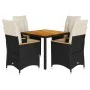 5-piece garden furniture set with black synthetic rattan cushions by vidaXL, Garden sets - Ref: Foro24-3276833, Price: 544,71...
