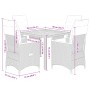 5-teiliges Gartenmöbel-Set mit schwarzen synthetischen Rattankissen von vidaXL, Gartensets - Ref: Foro24-3276833, Preis: 555,...