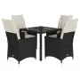 Set de muebles jardín 5 pzas con cojines ratán sintético negro de vidaXL, Conjuntos de jardín - Ref: Foro24-3276693, Precio: ...