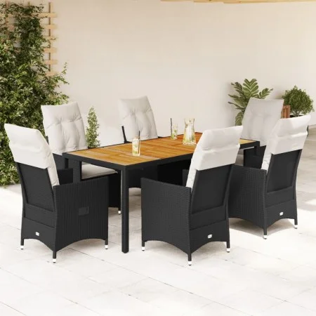 7-piece garden dining set and black synthetic rattan cushions by vidaXL, Garden sets - Ref: Foro24-3276685, Price: 845,85 €, ...