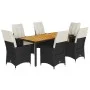 7-piece garden dining set and black synthetic rattan cushions by vidaXL, Garden sets - Ref: Foro24-3276685, Price: 845,85 €, ...