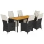7-piece garden dining set and black synthetic rattan cushions by vidaXL, Garden sets - Ref: Foro24-3276859, Price: 808,79 €, ...