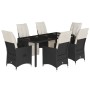 7-piece garden dining set and black synthetic rattan cushions by vidaXL, Garden sets - Ref: Foro24-3276867, Price: 808,78 €, ...