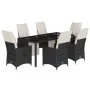 7-piece garden dining set and black synthetic rattan cushions by vidaXL, Garden sets - Ref: Foro24-3276867, Price: 790,61 €, ...