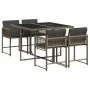 Set comedor de jardín 5 piezas con cojines ratán sintético gris by vidaXL, Garden sets - Ref: Foro24-3211436, Price: 288,31 €...