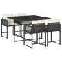 Gartenmöbel-Set, 5-teilig, mit schwarzen Polstern aus synthetischem Rattan von vidaXL, Gartensets - Ref: Foro24-3211434, Prei...