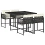 Set de muebles jardín 5 pzas con cojines ratán sintético negro by vidaXL, Garden sets - Ref: Foro24-3211434, Price: 287,63 €,...