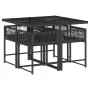 Set de muebles jardín 5 pzas con cojines ratán sintético negro by vidaXL, Garden sets - Ref: Foro24-3211434, Price: 287,63 €,...