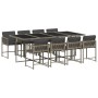 Set comedor jardín 9 pzas y cojines ratán sintético gris by vidaXL, Garden sets - Ref: Foro24-3211460, Price: 504,26 €, Disco...
