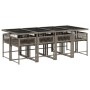 Set comedor jardín 9 pzas y cojines ratán sintético gris by vidaXL, Garden sets - Ref: Foro24-3211460, Price: 504,26 €, Disco...