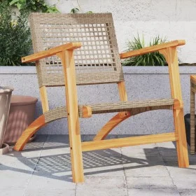 Sillas de jardín 2 uds madera de acacia y ratán sintético beige by vidaXL, Garden sets - Ref: Foro24-365869, Price: 135,96 €,...