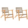 Gartenstühle 2 Stück aus Akazienholz und synthetischem Rattan in Beige von vidaXL, Gartensets - Ref: Foro24-365869, Preis: 13...