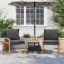 Mesita y sillas con cojines 3 pzas ratán PE madera acacia negro by vidaXL, Garden sets - Ref: Foro24-365860, Price: 142,71 €,...