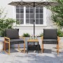Mesita y sillas con cojines 3 pzas ratán PE madera acacia negro by vidaXL, Garden sets - Ref: Foro24-365860, Price: 137,59 €,...