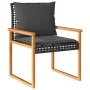 Mesita y sillas con cojines 3 pzas ratán PE madera acacia negro by vidaXL, Garden sets - Ref: Foro24-365860, Price: 142,71 €,...