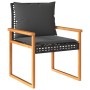 Mesita y sillas con cojines 3 pzas ratán PE madera acacia negro by vidaXL, Garden sets - Ref: Foro24-365860, Price: 137,59 €,...