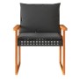 Mesita y sillas con cojines 3 pzas ratán PE madera acacia negro by vidaXL, Garden sets - Ref: Foro24-365860, Price: 137,59 €,...