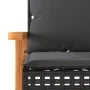 Mesita y sillas con cojines 3 pzas ratán PE madera acacia negro by vidaXL, Garden sets - Ref: Foro24-365860, Price: 142,71 €,...
