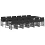 Set comedor de jardín con cojines 13 pzas ratán sintético negro by vidaXL, Garden sets - Ref: Foro24-3211663, Price: 971,12 €...