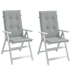 Cojines para silla respaldo alto 2 uds tela gris claro melange by vidaXL, Cushions for chairs and sofas - Ref: Foro24-4002412...