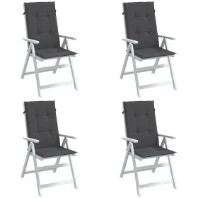 Vier Stuhlkissen mit hoher Rückenlehne, grauer Anthrazit-Melange-Stoff. von vidaXL, Kissen für Stühle und Sofas - Ref: Foro24...