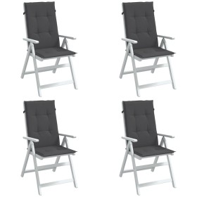 Cojines silla respaldo alto 4 uds tela gris antracita melange