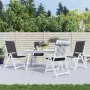 Vier Stuhlkissen mit hoher Rückenlehne, grauer Anthrazit-Melange-Stoff. von vidaXL, Kissen für Stühle und Sofas - Ref: Foro24...