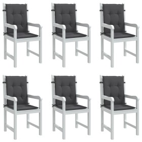 Cojines silla respaldo bajo 6 ud tela gris antracita melange