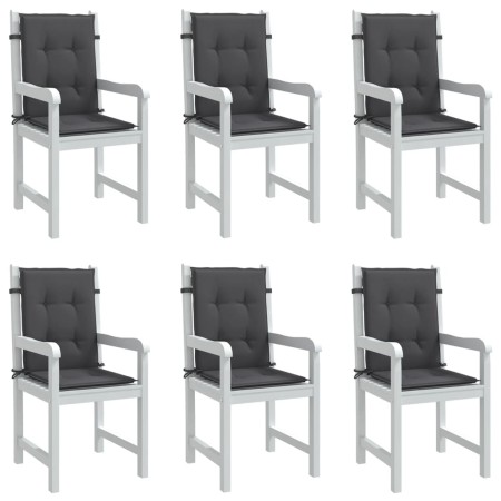 Cojines silla respaldo bajo 6 ud tela gris antracita melange by vidaXL, Cushions for chairs and sofas - Ref: Foro24-4002444, ...