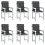 6 Stück Sitzkissen mit niedriger Rückenlehne, grauer Anthrazit-Melange-Stoff. von vidaXL, Kissen für Stühle und Sofas - Ref: ...