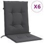 Cojines silla respaldo bajo 6 ud tela gris antracita melange by vidaXL, Cushions for chairs and sofas - Ref: Foro24-4002444, ...