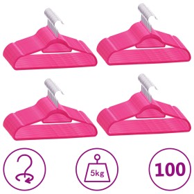 Set mit 100 rutschfesten Kleiderbügeln aus rosa Samt von vidaXL, Kleiderbügel - Ref: Foro24-289925, Preis: 62,64 €, Rabatt: %