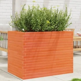 Jardinera madera maciza de pino marrón cera 90x60x68,5 cm by vidaXL, Pots and planters - Ref: Foro24-3282501, Price: 251,69 €...
