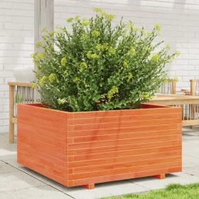 Jardinera madera maciza de pino marrón cera 90x90x49,5 cm by vidaXL, Pots and planters - Ref: Foro24-3282536, Price: 236,25 €...