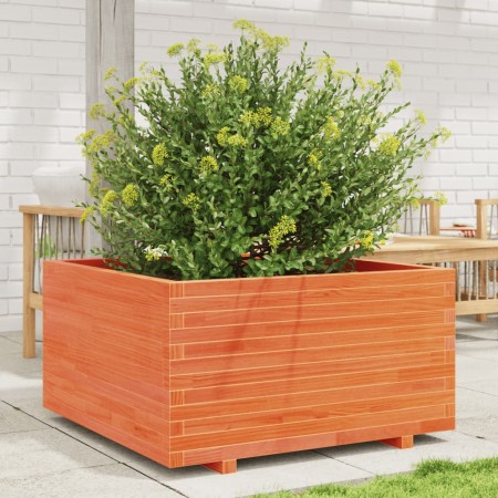 Jardinera madera maciza de pino marrón cera 90x90x49,5 cm by vidaXL, Pots and planters - Ref: Foro24-3282536, Price: 239,29 €...