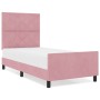Estructura de cama con cabecera Rosa 90 x 200 cm Terciopelo
