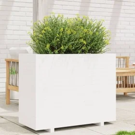 Massive Blumenkasten aus weißem Kiefernholz 90x40x72,5 cm von vidaXL, Töpfe und Pflanzgefäße - Ref: Foro24-3282595, Preis: 23...