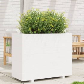 Massive Blumenkasten aus weißem Kiefernholz 90x40x72,5 cm von vidaXL, Töpfe und Pflanzgefäße - Ref: Foro24-3282595, Preis: 23...