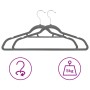 Juego de perchas de ropa 20 uds antideslizantes terciopelo gris de vidaXL, Perchas - Ref: Foro24-289917, Precio: 22,89 €, Des...
