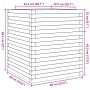 Jardinera de madera maciza de pino marrón cera 60x60x68,5 cm von vidaXL, Töpfe und Pflanzgefäße - Ref: Foro24-3282471, Preis:...