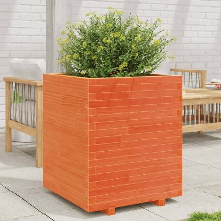 Jardinera madera maciza de pino marrón cera 60x60x72,5 cm von vidaXL, Töpfe und Pflanzgefäße - Ref: Foro24-3282581, Preis: 22...