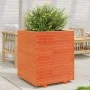 Jardinera madera maciza de pino marrón cera 60x60x72,5 cm by vidaXL, Pots and planters - Ref: Foro24-3282581, Price: 220,63 €...