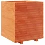 Jardinera madera maciza de pino marrón cera 60x60x72,5 cm by vidaXL, Pots and planters - Ref: Foro24-3282581, Price: 220,63 €...