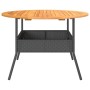 Mesa de jardín superficie madera acacia ratán negro Ø110x71 cm by vidaXL, Garden tables - Ref: Foro24-368625, Price: 153,98 €...