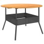Mesa de jardín superficie madera acacia ratán negro Ø110x71 cm by vidaXL, Garden tables - Ref: Foro24-368625, Price: 153,98 €...