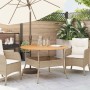 Mesa de jardín superficie de madera ratán PE beige Ø110x71 cm by vidaXL, Garden tables - Ref: Foro24-368627, Price: 160,66 €,...