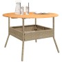 Mesa de jardín superficie de madera ratán PE beige Ø110x71 cm by vidaXL, Garden tables - Ref: Foro24-368627, Price: 160,66 €,...