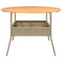 Mesa de jardín superficie de madera ratán PE beige Ø110x71 cm de vidaXL, Mesas de jardín - Ref: Foro24-368627, Precio: 156,25...