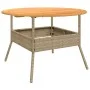 Mesa de jardín superficie de madera ratán PE beige Ø110x71 cm de vidaXL, Mesas de jardín - Ref: Foro24-368627, Precio: 156,25...