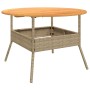 Mesa de jardín superficie de madera ratán PE beige Ø110x71 cm by vidaXL, Garden tables - Ref: Foro24-368627, Price: 160,66 €,...